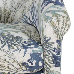 Kirklands Home Ocean Bonnie Swivel Accent Chair Blue New