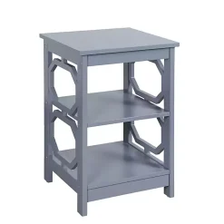 Kirklands Home Octagon 2-Shelf Accent Table Blue New