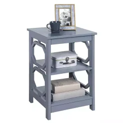 Kirklands Home Octagon 2-Shelf Accent Table Blue New