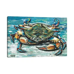 Kirklands Home Palette Crab Canvas Art Print Blue New