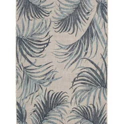 Kirklands Home Palm Fronds Lava Indoor/Outdoor Area Rug, 5x7 Blue Discount
