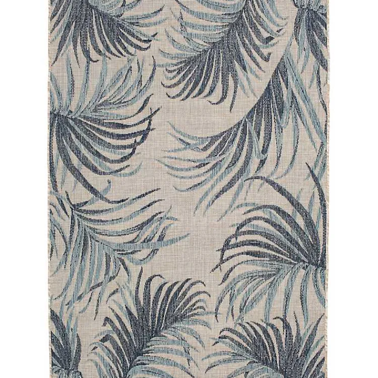 Kirklands Home Palm Fronds Lava Indoor/Outdoor Area Rug, 5x7 Blue Discount