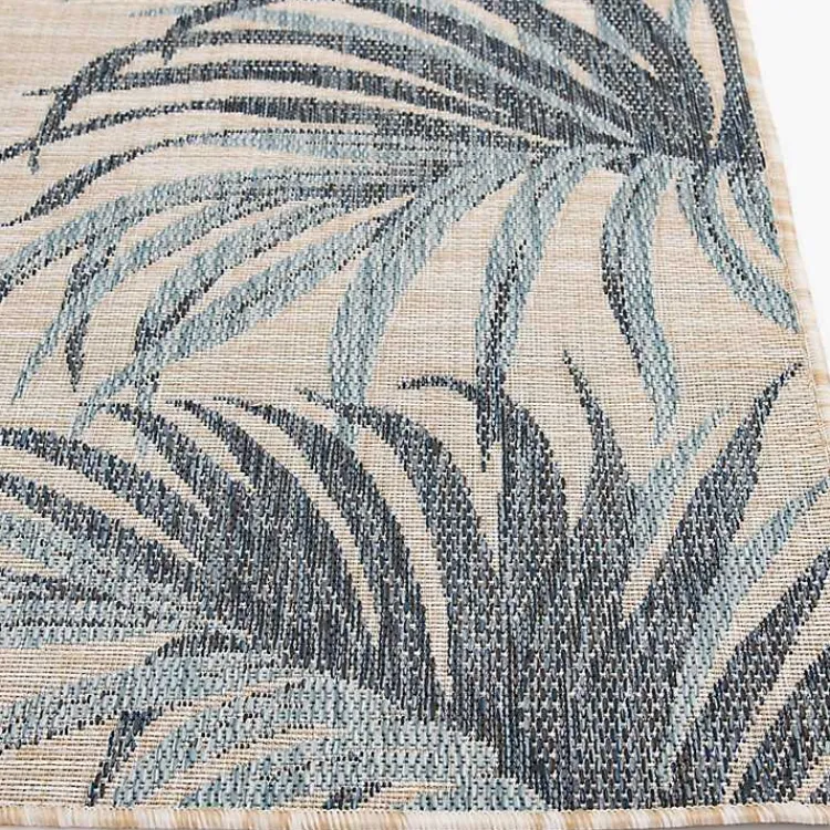 Kirklands Home Palm Fronds Lava Indoor/Outdoor Area Rug, 5x7 Blue Discount