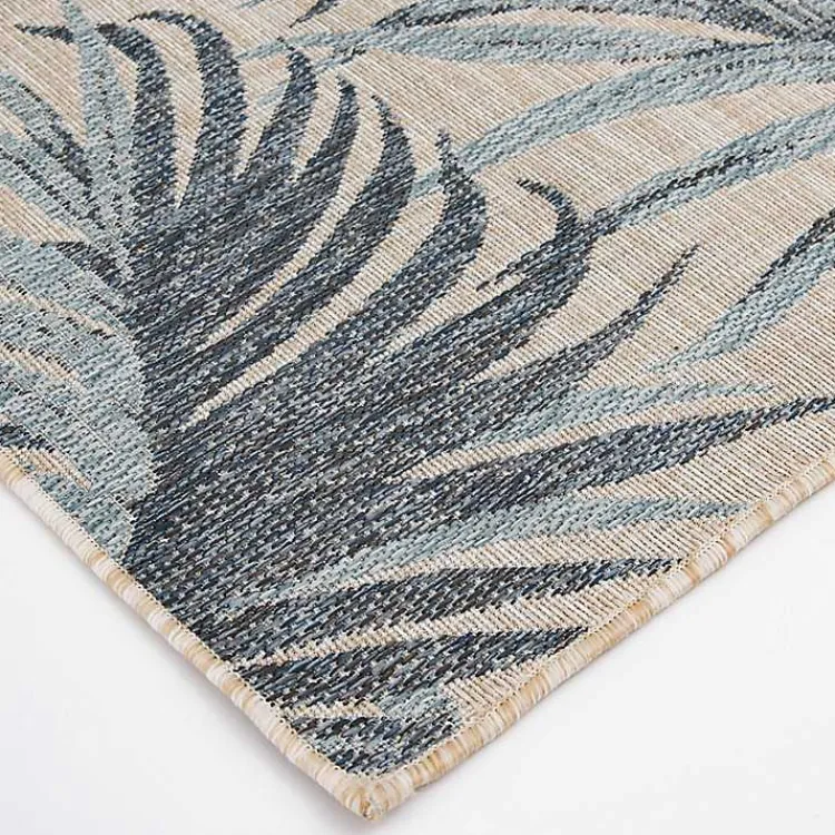 Kirklands Home Palm Fronds Lava Indoor/Outdoor Area Rug, 5x7 Blue Discount