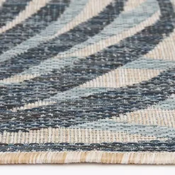 Kirklands Home Palm Fronds Lava Indoor/Outdoor Area Rug, 5x7 Blue Discount