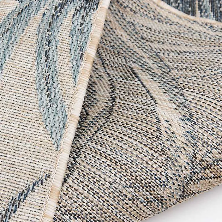 Kirklands Home Palm Fronds Lava Indoor/Outdoor Area Rug, 5x7 Blue Discount