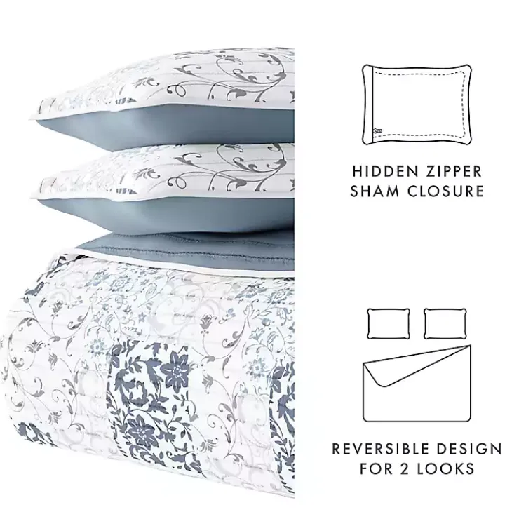 Kirklands Home Blue Patchwork Reversible 2-pc. Twin Quilt Set Discount