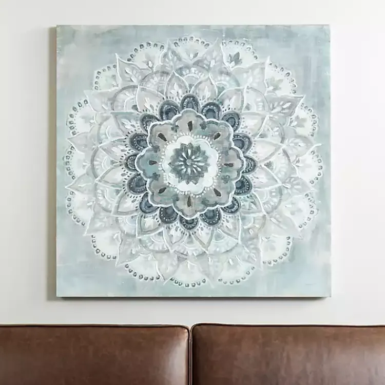 Kirklands Home Blue Paulo Sunburst Canvas Art Print Gray Clearance