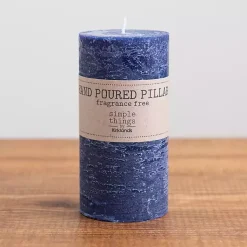 Candles>Kirklands Home Pillar Unscented Candle, 6 in. Blue