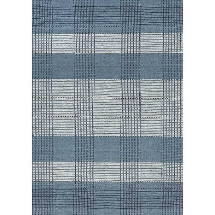 Kirklands Home Plaid Emily Henderson x RugsUSA Area Rug, 5x8 Blue Clearance