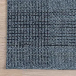 Kirklands Home Plaid Emily Henderson x RugsUSA Area Rug, 5x8 Blue Clearance