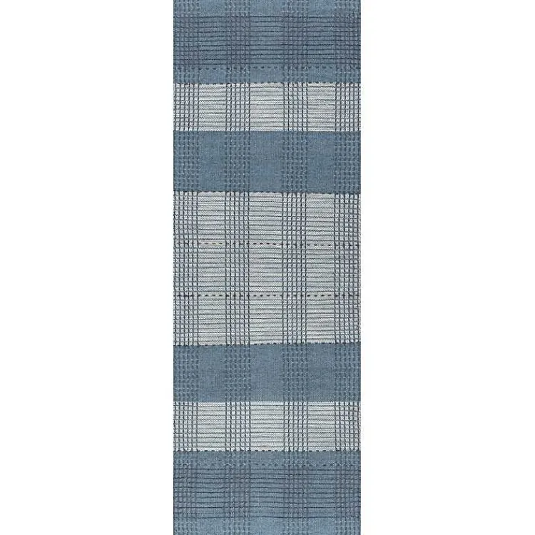 Kirklands Home Plaid Emily Henderson x RugsUSA Runner, 2x8 Blue Hot