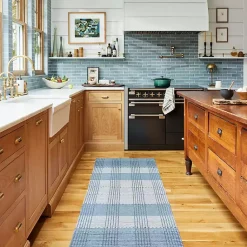 Kirklands Home Plaid Emily Henderson x RugsUSA Runner, 2x8 Blue Hot