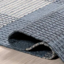 Kirklands Home Plaid Emily Henderson x RugsUSA Runner, 2x8 Blue Hot