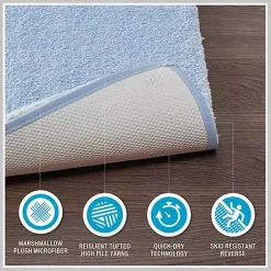 Kirklands Home Blue Plush Microfiber Bath Mat, 20x24 Discount