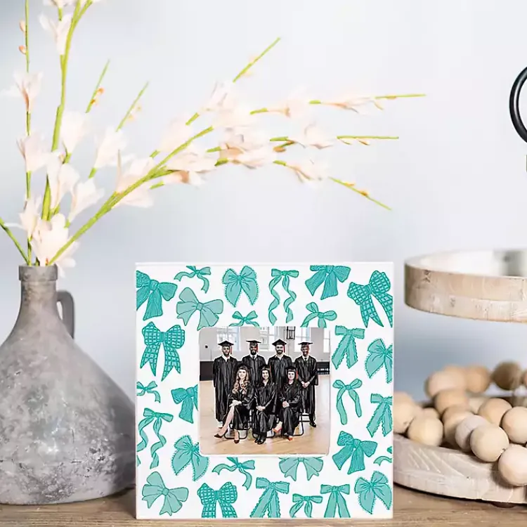 Picture Frames>Kirklands Home Blue Preppy Bows Picture Frame