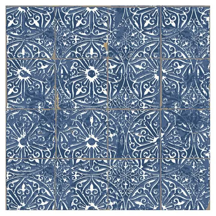Kirklands Home Provincial Tiles Peel & Stick Wallpaper Blue
