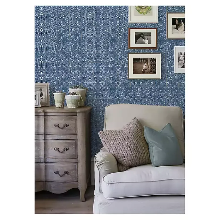 Kirklands Home Provincial Tiles Peel & Stick Wallpaper Blue