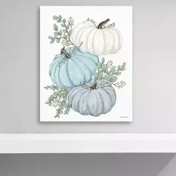 Fall>Kirklands Home Blue Pumpkin Trio Canvas Art Print