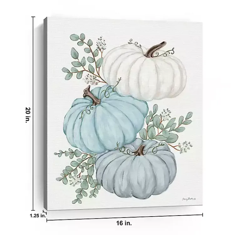 Fall>Kirklands Home Blue Pumpkin Trio Canvas Art Print