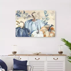 Fall>Kirklands Home Blue Pumpkins Canvas Art Print, 36x24 in.