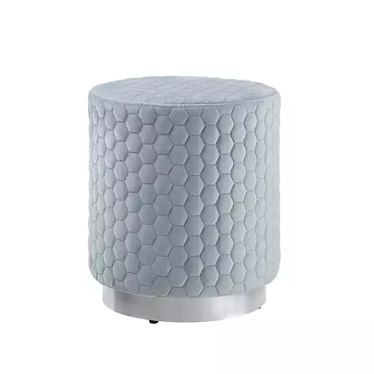 Kirklands Home Blue Quilted Honeycomb Ottoman Online