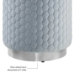 Kirklands Home Blue Quilted Honeycomb Ottoman Online
