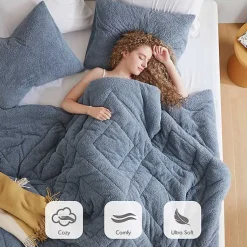 Kirklands Home Quilted Teddy 3-pc. Full/Queen Comforter Set Blue Online