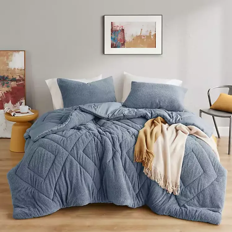 Kirklands Home Quilted Teddy 2-pc. Twin Comforter Set Blue