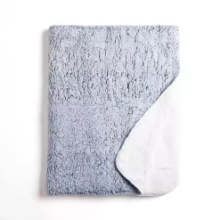 Blankets & Throws>Kirklands Home Reversible Sherpa Throw Blue