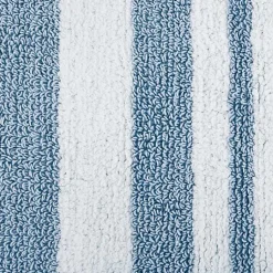 Kirklands Home Blue Reversible Stripe Trim Bath Mat, 45 in. Best