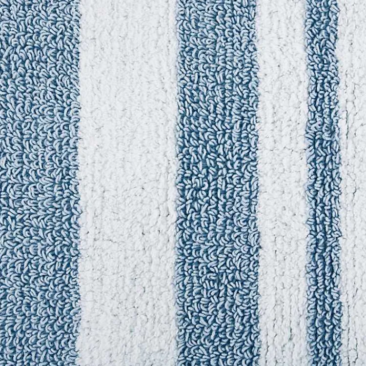 Kirklands Home Blue Reversible Stripe Trim Bath Mat, 45 in. Best