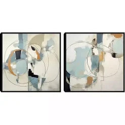 Kirklands Home Blue Rhythms Framed Canvas Art Prints, Set of 2 Clearance