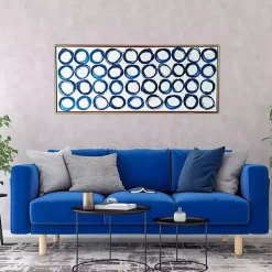 Kirklands Home Blue Rings Framed Canvas Art Print Clearance