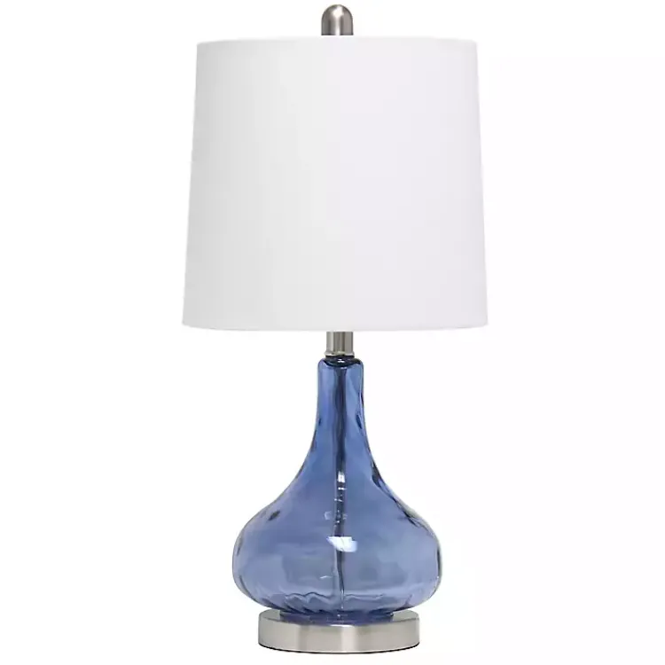 Kirklands Home Rippled Glass Droplet Table Lamp Blue Best