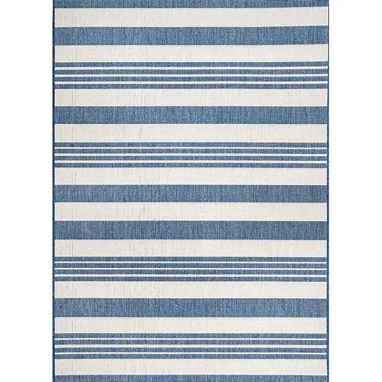 Kirklands Home Robin Stripe Outdoor Rug, 5x8 Blue Discount