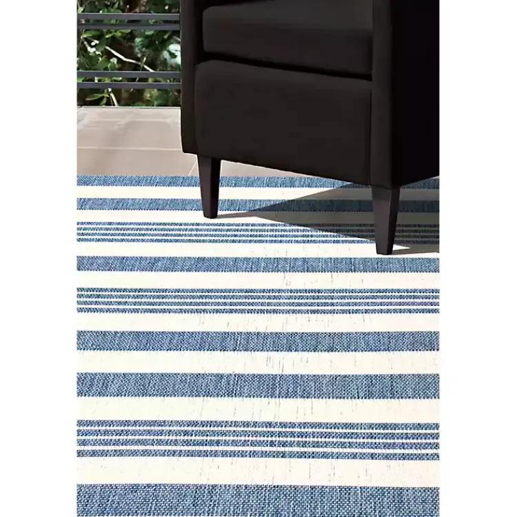 Kirklands Home Robin Stripe Outdoor Rug, 5x8 Blue Discount