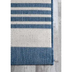 Kirklands Home Robin Stripe Outdoor Rug, 5x8 Blue Discount