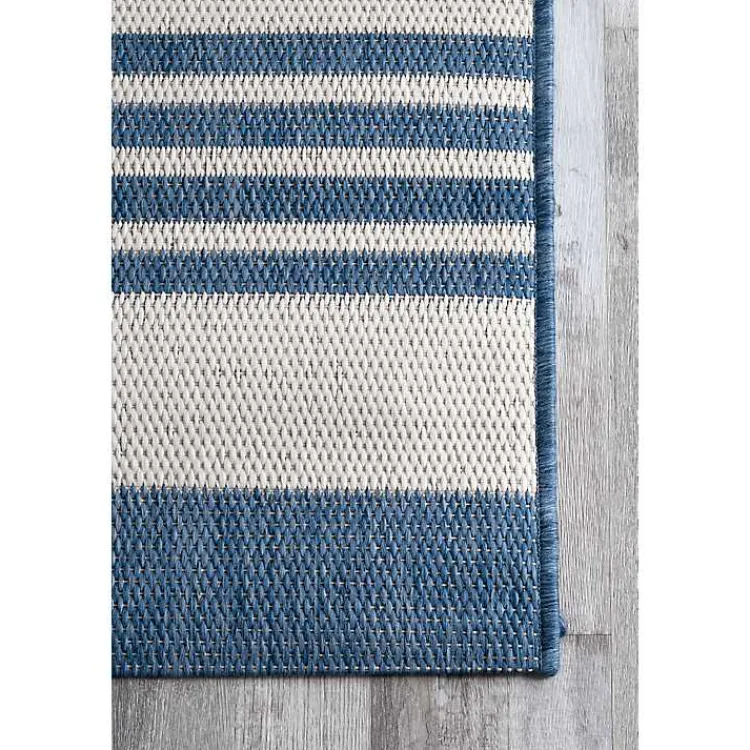 Kirklands Home Robin Stripe Outdoor Rug, 5x8 Blue Discount