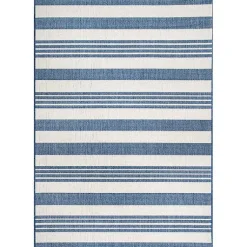 Kirklands Home Robin Stripe Outdoor Rug, 8x11 Blue Hot