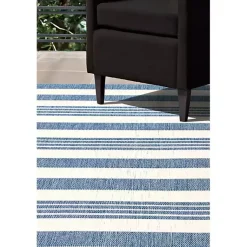 Kirklands Home Robin Stripe Outdoor Rug, 8x11 Blue Hot