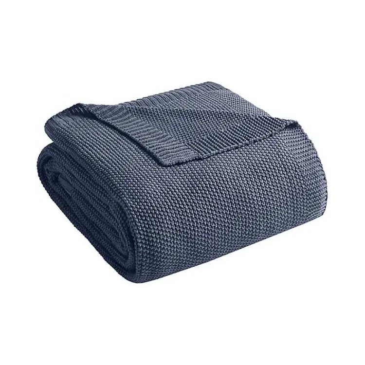 Blankets & Throws>Kirklands Home Rylan Knit Throw Blanket Blue