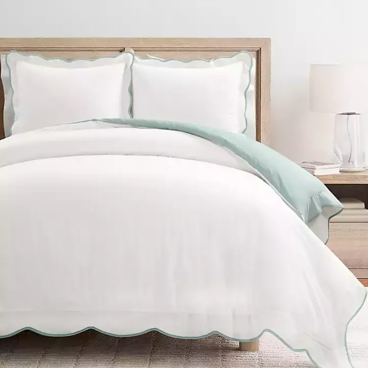 Kirklands Home Blue Scallop Edge 3-pc. King Duvet Cover Set Discount