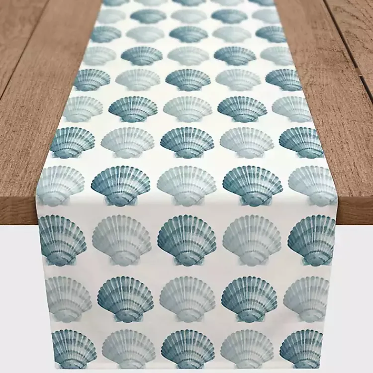 Kirklands Home Blue Scallop Seashells Table Runner, 72 in. Discount