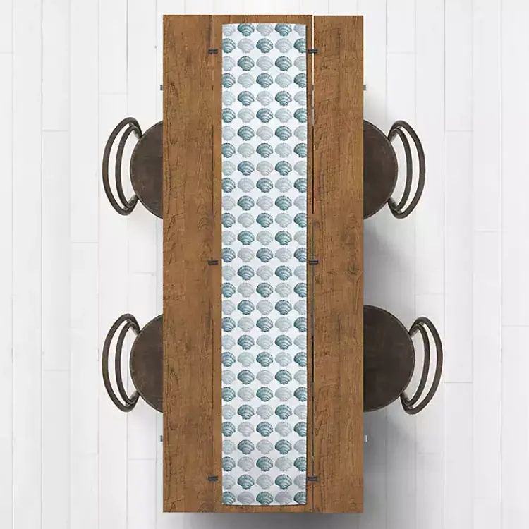 Kirklands Home Blue Scallop Seashells Table Runner, 72 in. Discount