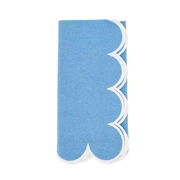 Kirklands Home Scalloped Edge Napkins, Set of 4 Blue