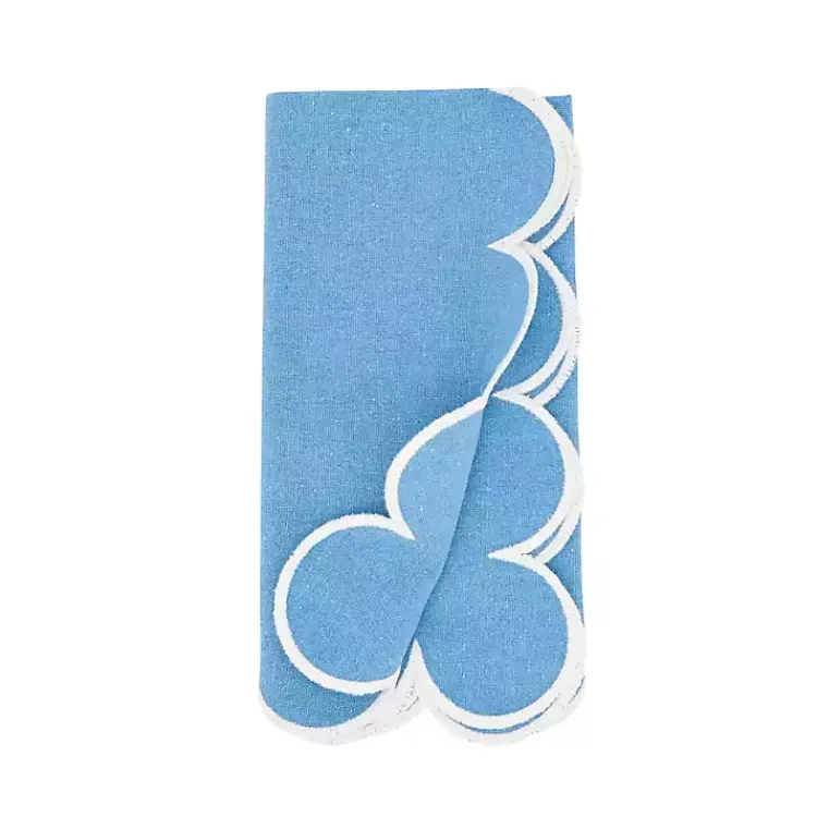 Kirklands Home Scalloped Edge Napkins, Set of 4 Blue