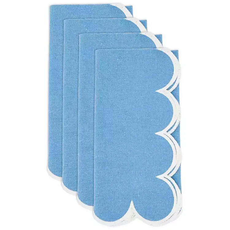 Kirklands Home Scalloped Edge Napkins, Set of 4 Blue