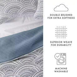 Kirklands Home Blue Scalloped Reversible 3-pc. Queen Quilt Set Hot