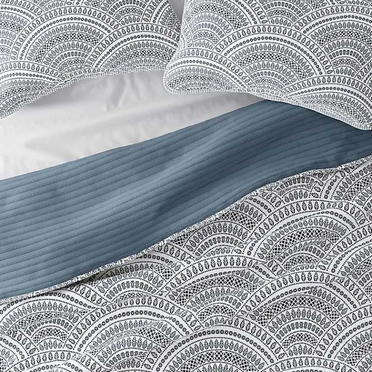 Kirklands Home Blue Scalloped Reversible 3-pc. King Quilt Set Best